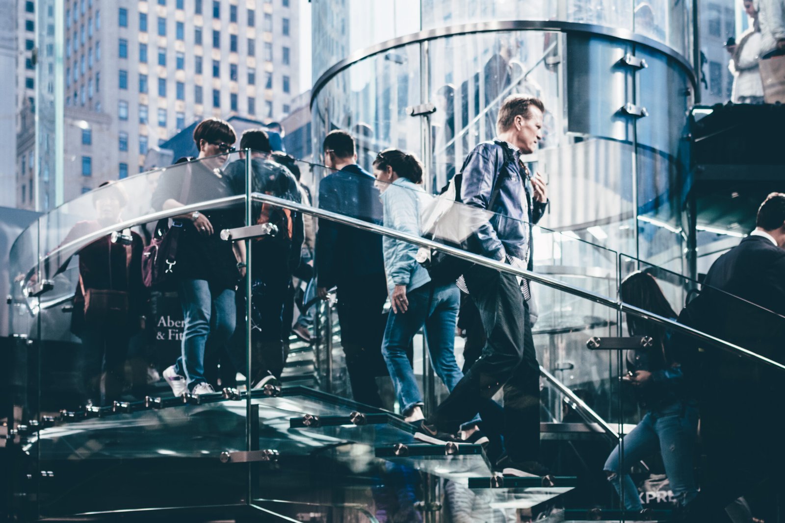 Apple Store staircase (Unsplash)