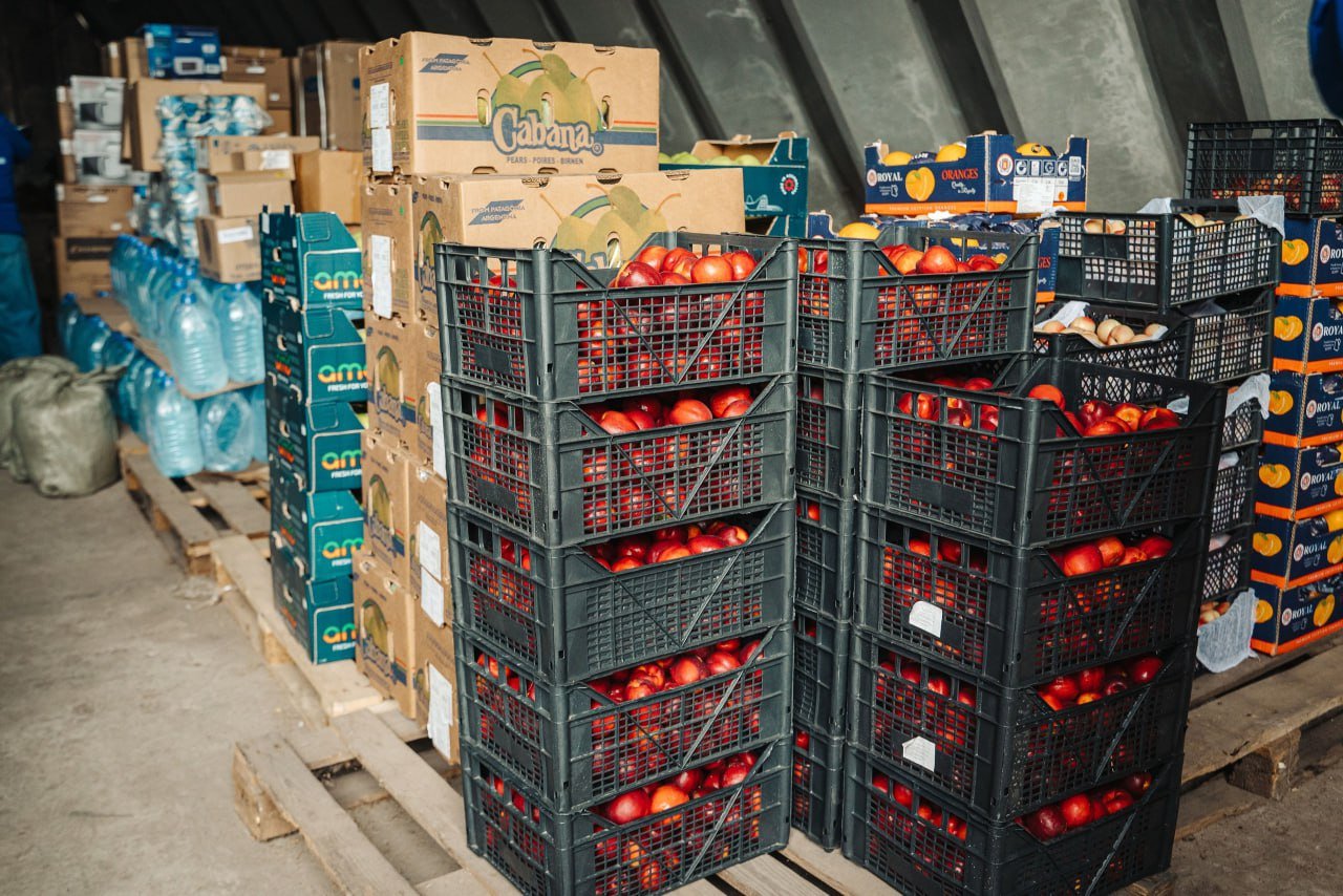 Warehouse with humanitarian aid to citizens