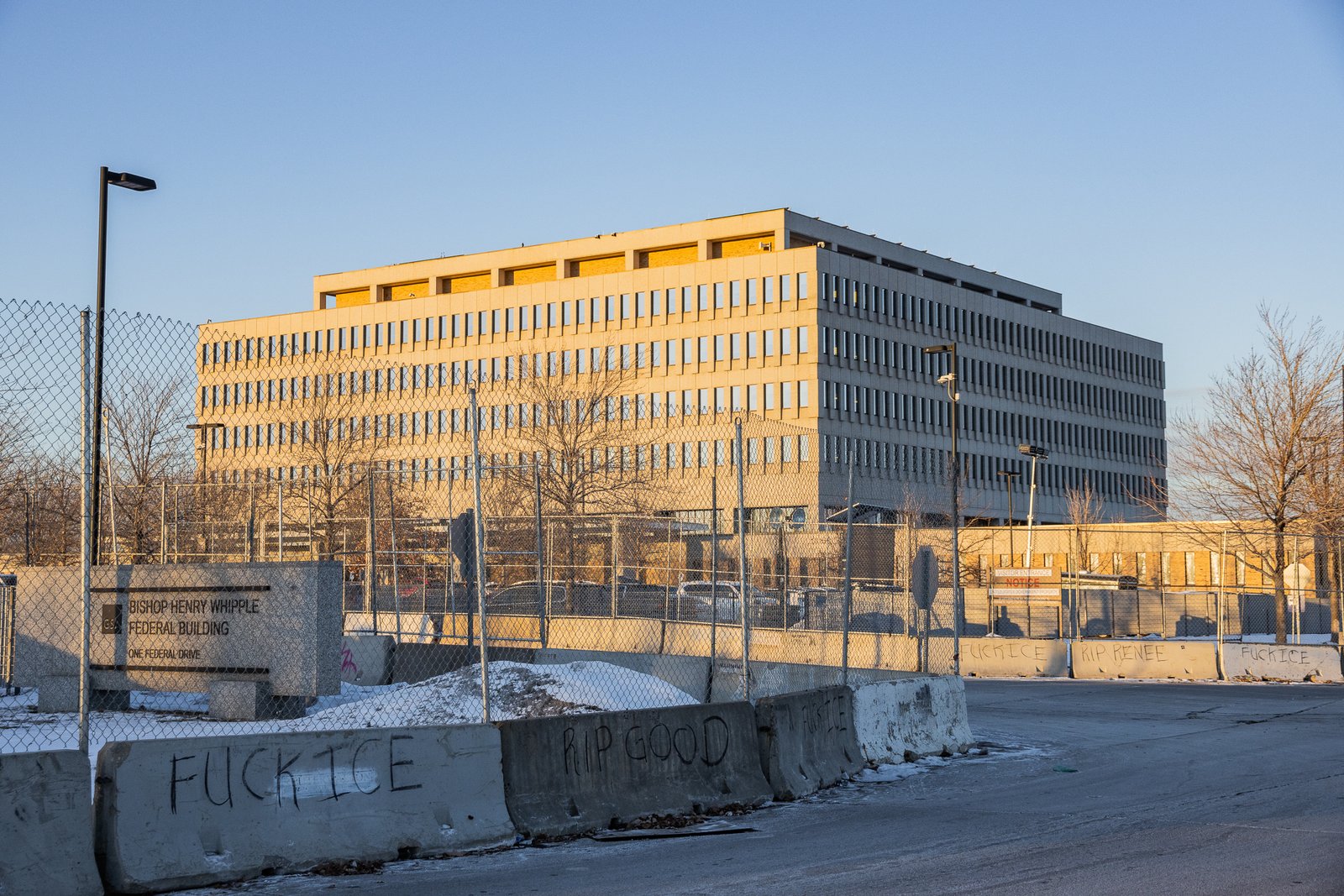 Bishop Henry Whipple Federal Building barricaded