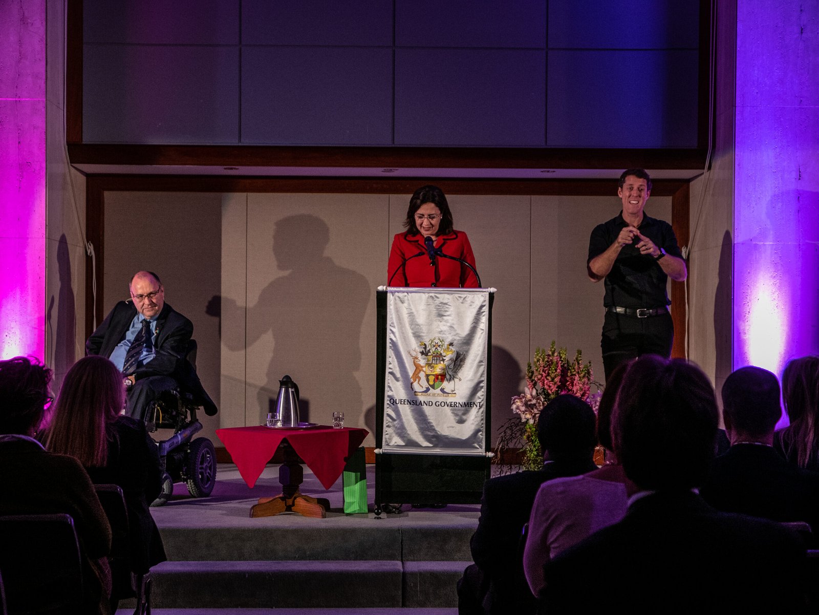 Robert Jones Memorial Oration 2015 Annastacia Palaszczuk speaking Premiers and Speakers Hall Parliament House Brisbane L1030206