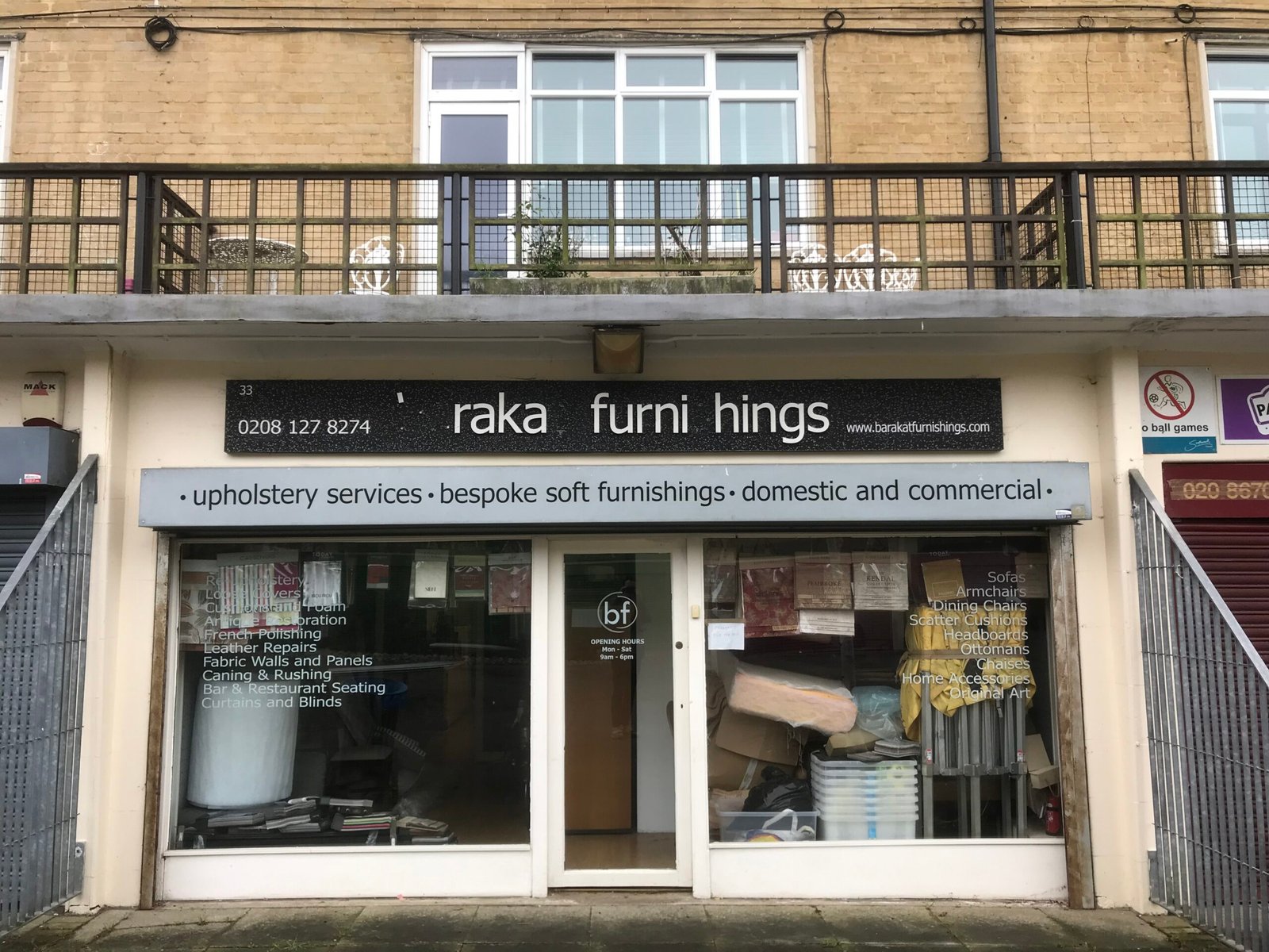 Barakat furnishings shopfront