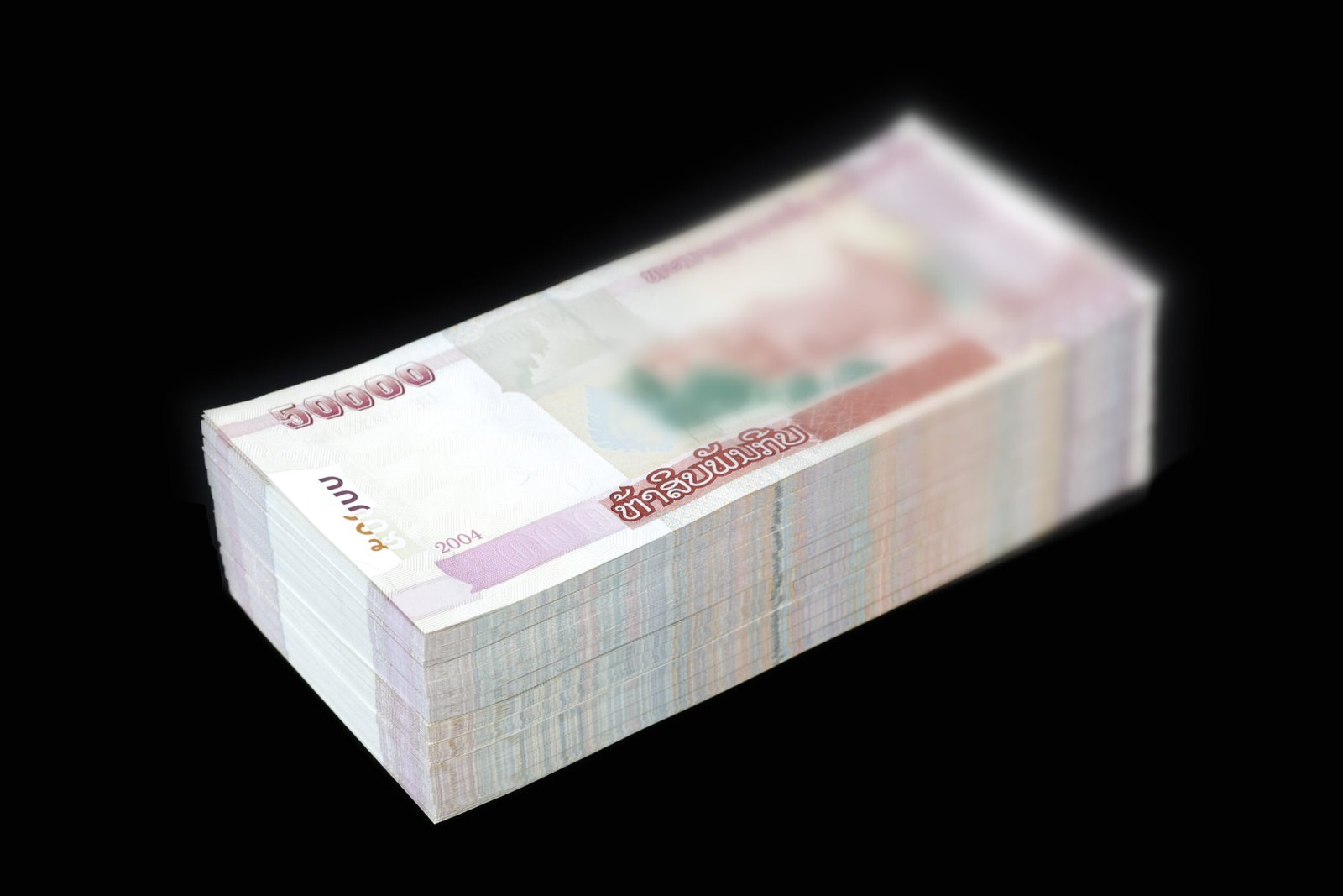 Stack of 360 banknotes of 50'000 kips (Laos)