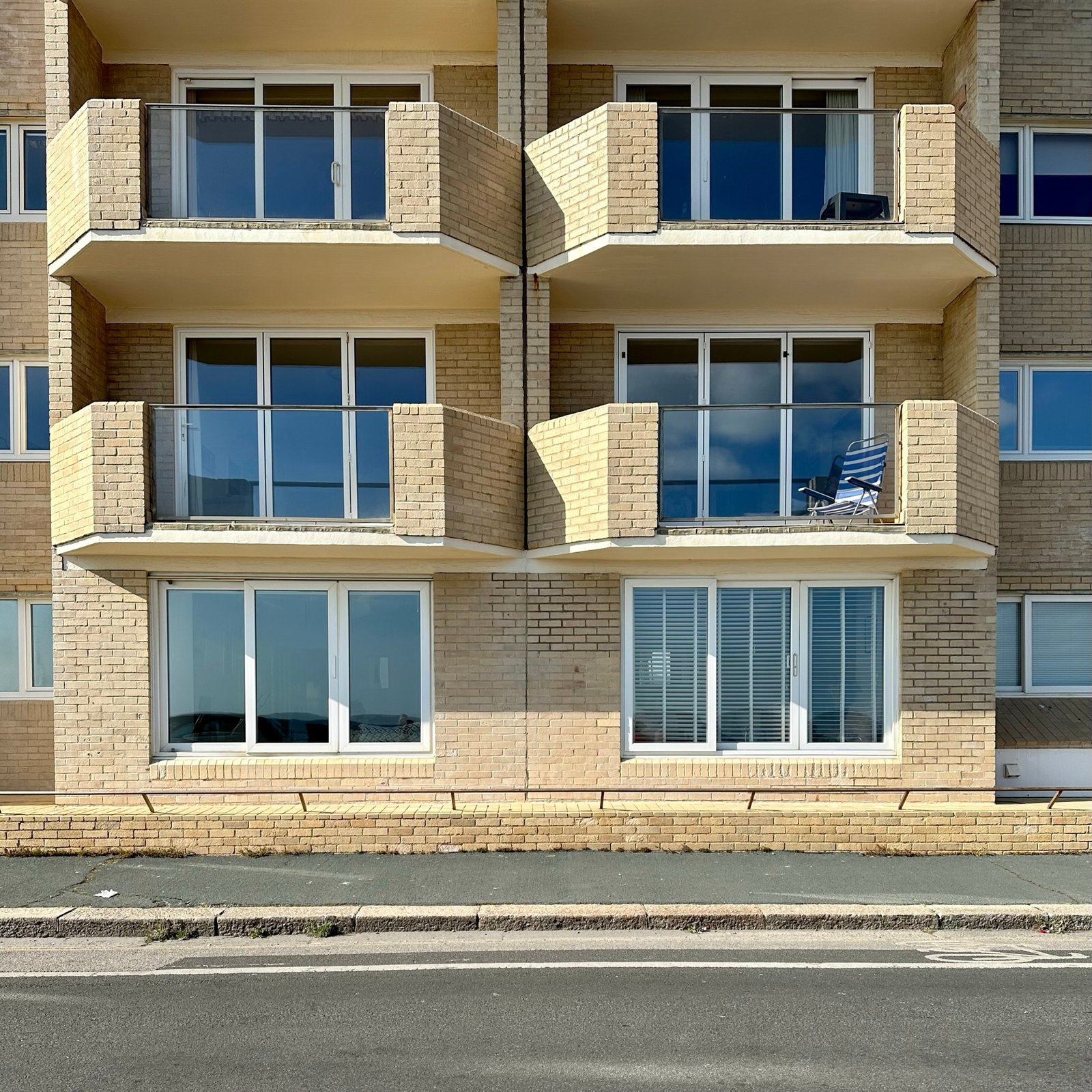 Balconies on a housing block on King's Esplanade, Hove