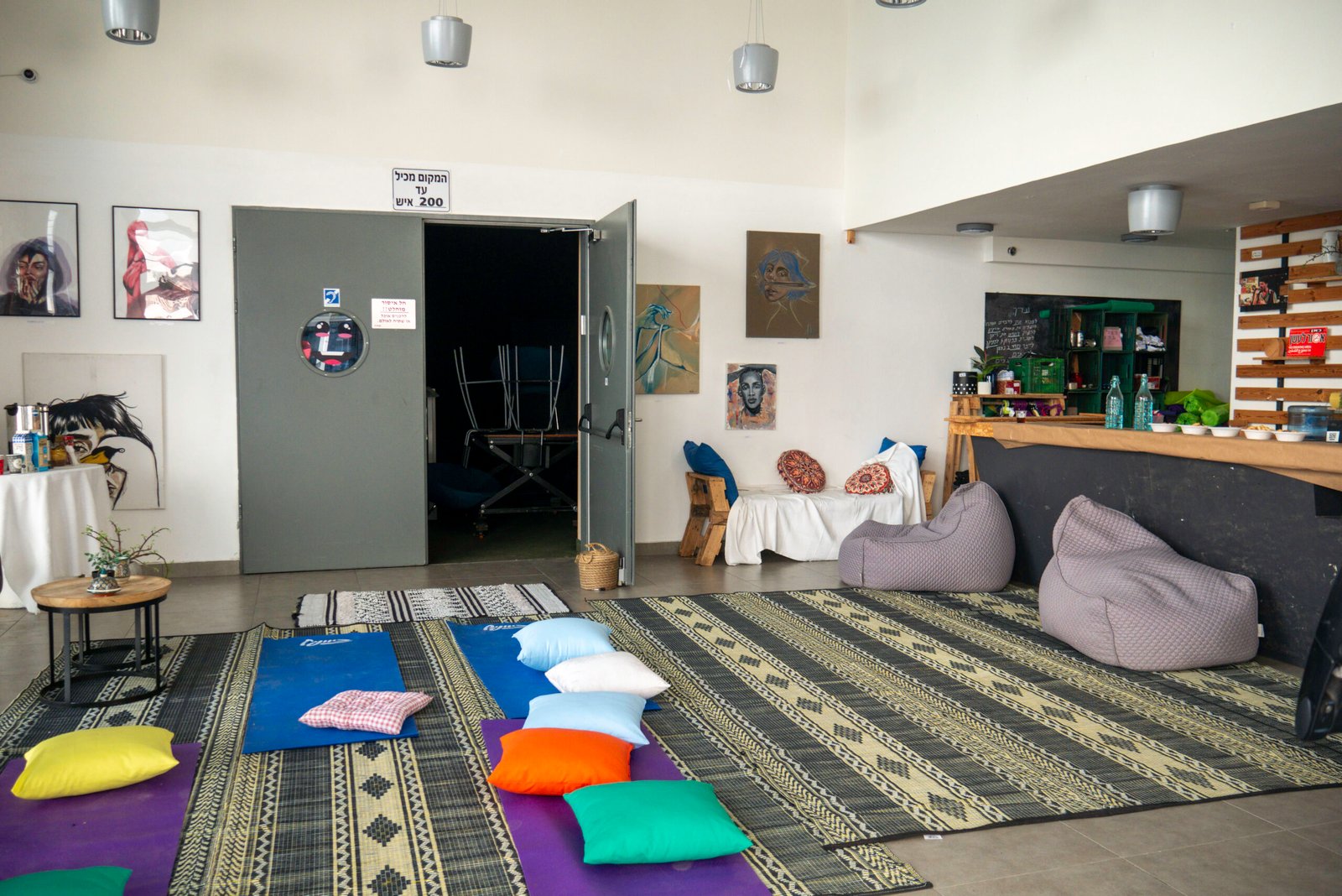 Relaxation and Yoga space at Kivunim Youth Centre gallery